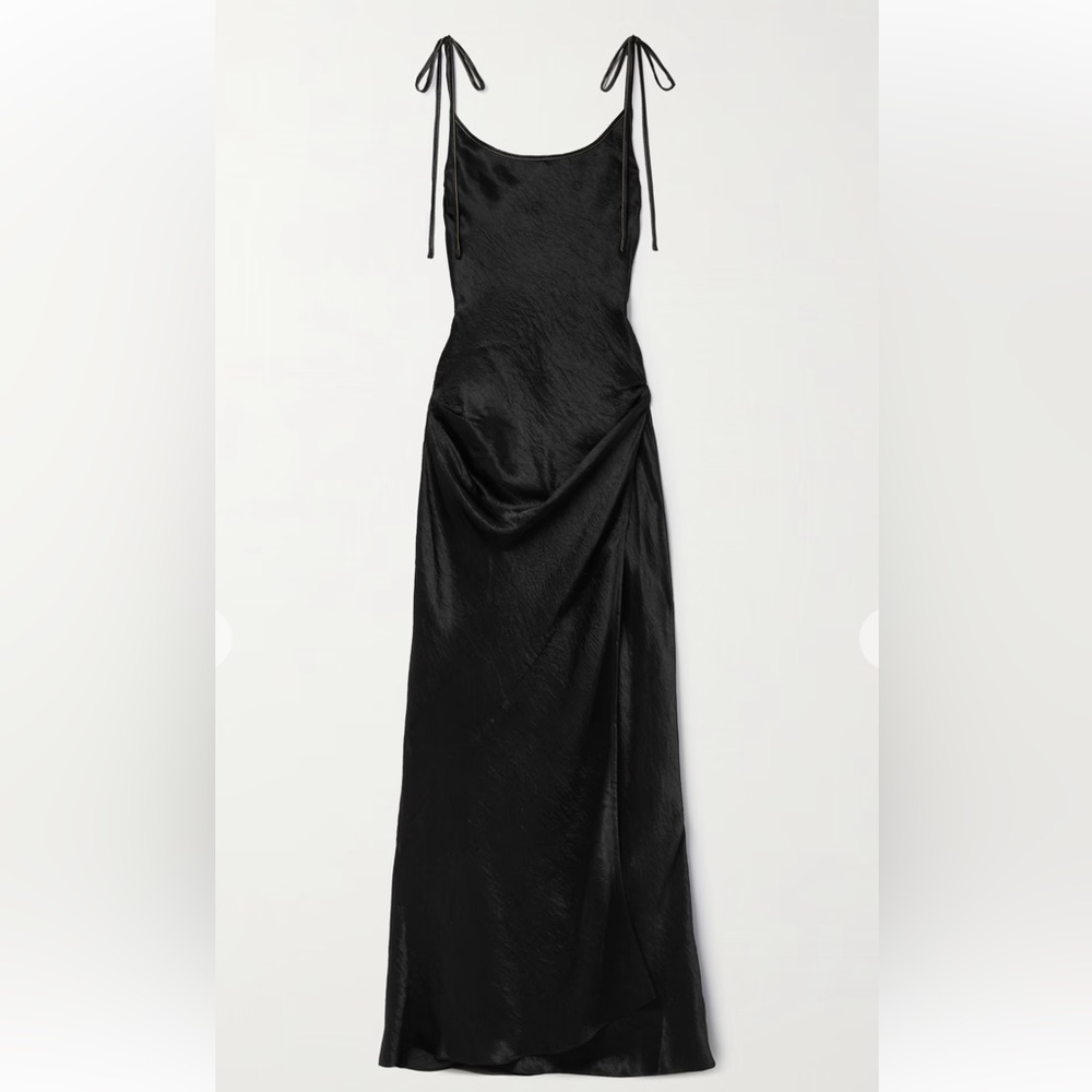 acne studios black wrap maxi dress